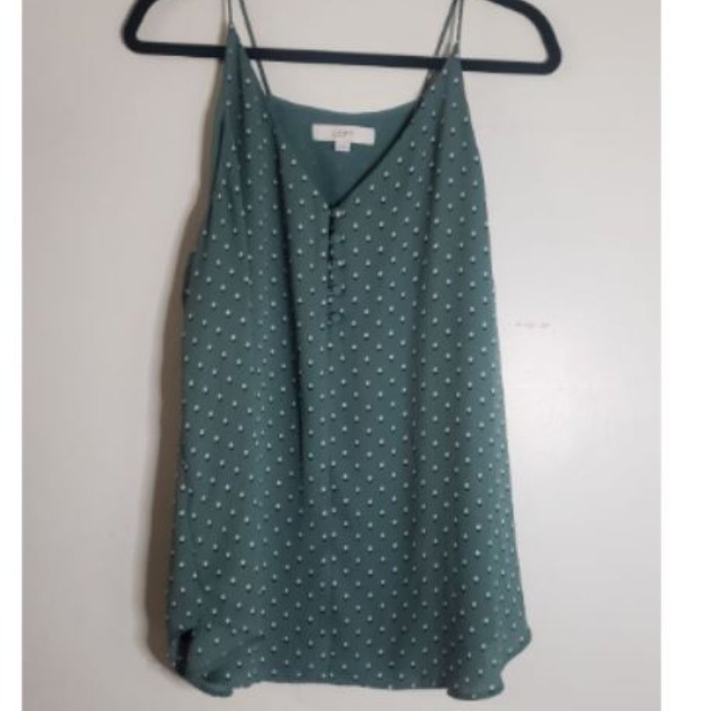 Loft floral print green cami Sz XL